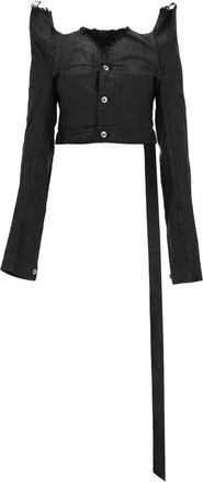 Rick Owens Tec Trucker Cotton Asymmetrical Jacket