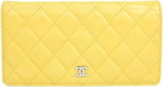 Chanel Pre-owned Wallets, female, Yellow, Size: ONE SIZE Pre-owned Long Wallet (bi-fold)