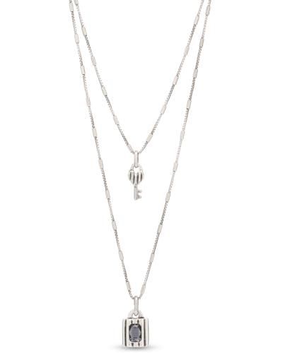 Collier Uno De 50 Argenté Avec Pendentif - Occasion - Style Bohème