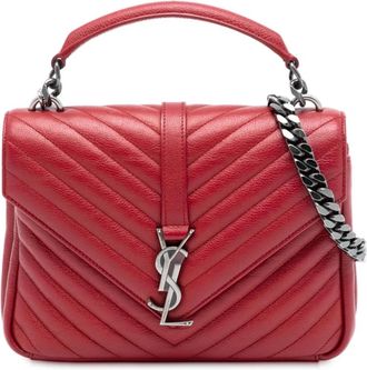 Saint Laurent Pre-owned Handbags, female, Red, Size: ONE SIZE Pre-owned Leather Shoulder Bag
