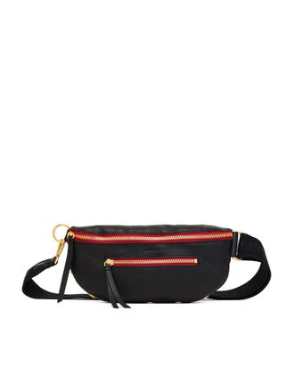 Hammitt Hammitt Charles Crossbody Black Brushed Gold Red Zip