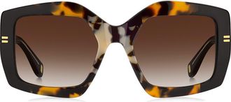Marc Jacobs 53mm Gradient Rectangular Sunglasses in Havana/Brown Sf at Nordstrom
