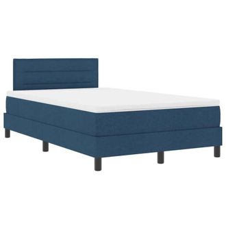 vidaXL Box Spring Bed with Mattress Blue 120 x 190 cm Fabric vidaXL