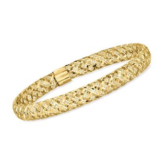 Canaria Canaria Italian 10kt Yellow Gold Mesh Stretch Bangle Bracelet