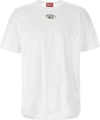 Diesel White Cotton T-Adjust-Doval-PJ T-shirt