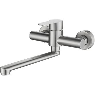 OEM Grifo De Pared Para Cocina De Acero Inoxidable Cepillado, Mezclador Giratorio De 360&deg; Para Fregadero, Regulaci&oacute;n De Agua Caliente/fr&iacute;a, Fijaci&oacute;n A La 