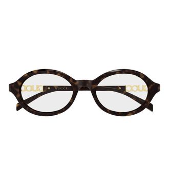 Gucci Oval Optical Frame - female - Gucci - Glasses - Brown - 51 MM - Accessories