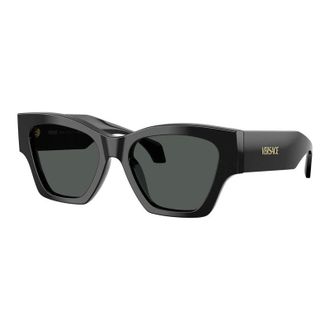 Versace Sunglasses Square Full Rim, Black Frame And Dark Grey Lens Ve4492Ugb1/87