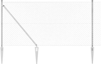 vidaXL Vidaxl - Valla De Eslabones De Cadena Con Postes Plateado 1 X 10 M Acero