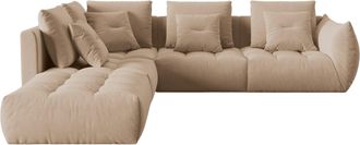 MICADONI 7-Sitzer Design Ecksofa Bloom mit Eckteil links - Samtbezug