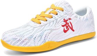 Generic Martial Arts Shoes,Taekwondo Taichi Kung Fu Trainers Adult Child Non-Slip Breathable Gym Outdoor Sports(White,10.5 UK Child)