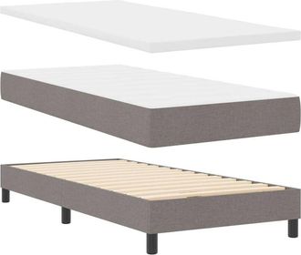vidaXL Cama Box Spring Con Colch&oacute;n Con Colch&oacute;n Taup&eacute; 90 X 200 Cm Tela Vidaxl