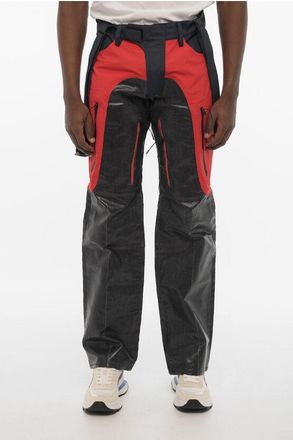 Dsquared2 Coated Cotton Pants with Nylon Details and Suspenders size 48