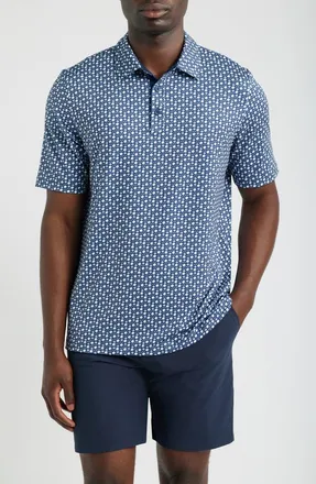 Johnston & Murphy Game Day XC+ Football Helmet Print Performance Polo in Navy at Nordstrom, Size Xx-Large