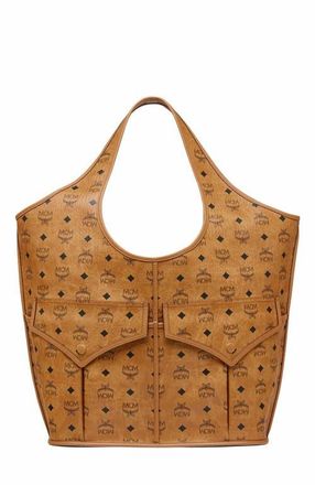 MCM Leni Shopper in Visetos in Cognac at Nordstrom