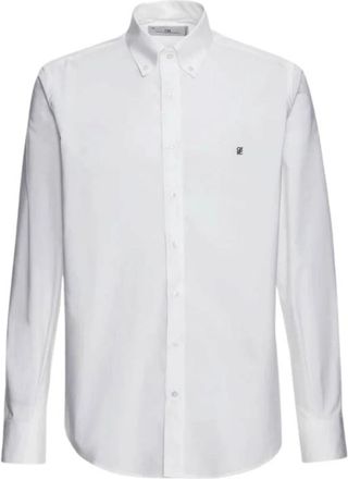 Carolina Herrera Grosgrain Poplin Overhemd met Initialen - Heren - Zakelijke Overhemden - Wit - 2XL - Katoen - Overhemden