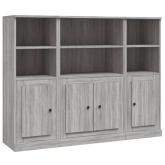 Berkfield Home Highboards 3 pcs Grey Sonoma Engineered Wood