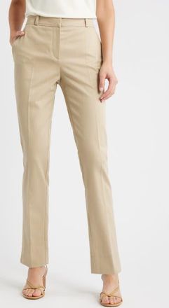 BOSS Tapria Stretch Cotton Ankle Flare Pants in Pumice at Nordstrom, Size 14