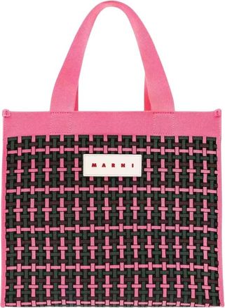 Marni Grote Shopper Tas van Gevlochten Jacquard - Dames - Shoppers - Veelkleurig - ONE Size - Tassen