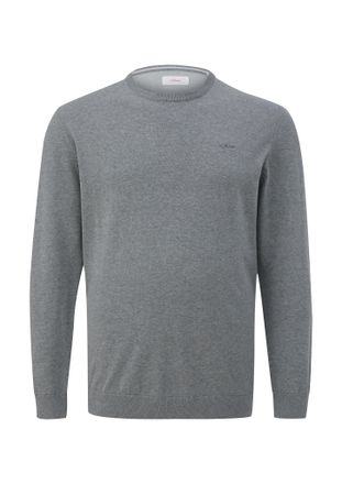 s.Oliver Strickpullover, Herren, Gr. 5XL, dunkelgrau, Strick, Obermaterial: 100% Baumwolle, S.OLIVER MEN BIG SIZES, bestickt, unifarben, normal h&uuml;ftbedeckend, 