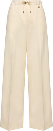 Moncler Moncler Wool Gabardine Tailored Pants, Women, White, Size: 40