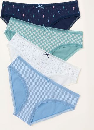 Fat Face FatFace Multi 4 Pack Seahorse Classic Knickers