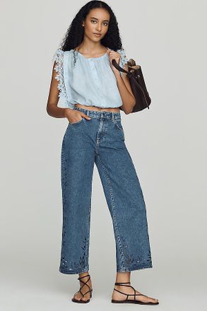 AG - Adriano Goldschmied AG Saige Mid-Rise Crop Wide-Leg Jeans