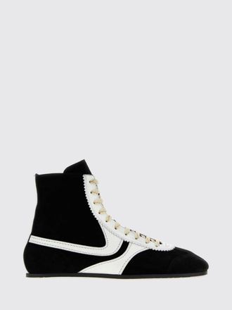 Dries Van Noten Sneakers alte in pelle scamosciata bicolore con punta tonda