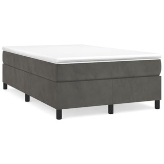 vidaXL Vidaxl - Cama Box Spring Con Colch&oacute;n Terciopelo Gris Oscuro 120x190 Cm