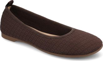 Journee Collection Aria Knit Flat in Chocolate at Nordstrom Rack, Size 10