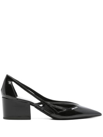 Prada Geborsteld Leren Cut-out Pumps