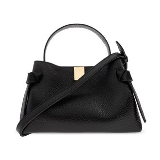 Yuzefi Tassen, Dames, Zwart, ONE Size, Leer, Handtas Gyoza Mini