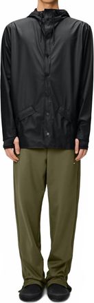 Rains Snap Closure Raincoat Jacket In Black