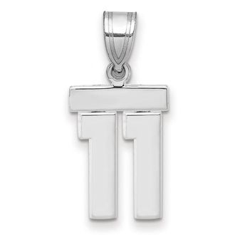 Diamond2Deal 14k White Gold Small Polished Number 11 Charm Pendant