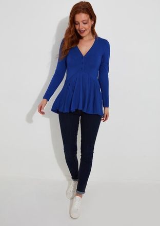 Joe Browns Stretch Knit Babydoll Tunic in Dark Sapphire at Nordstrom, Size 1X