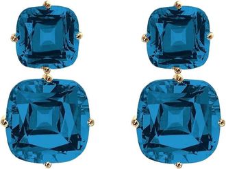 Goshwara Orecchini Gossip in oro giallo 18 carati con topazio blu