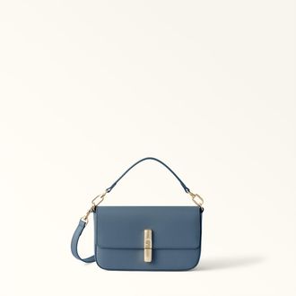Furla Iride Borsa A Tracolla Mini Grigio Blu Blu Pelle Stampata Donna