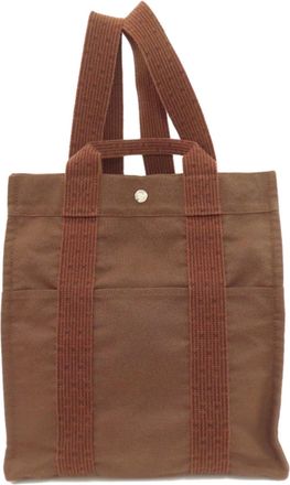 Herm&egrave;s Brown Canvas Backpack (Pre-Owned)