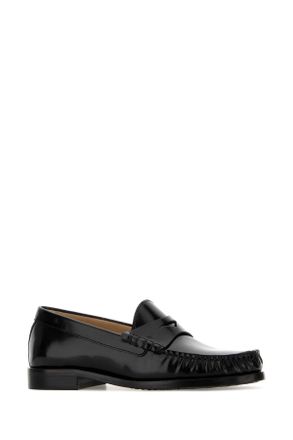 Stuart Weitzman Womens Black Leather Lottie Loafers Mocassini