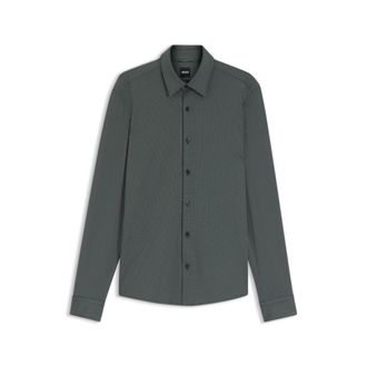 BOSS Patterned slim-fit shirt in performance-stretch jersey