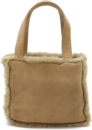 Chanel Beige Suede Handbag Tote Bag (Pre-Owned)