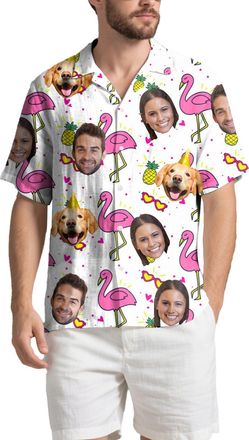 Generic Custom Hawaiian Shirt for Men, Personalised Face Shirt, Shiteshirts for Men, Funny Hawaiian Shirts, Button Down Short Sleeve