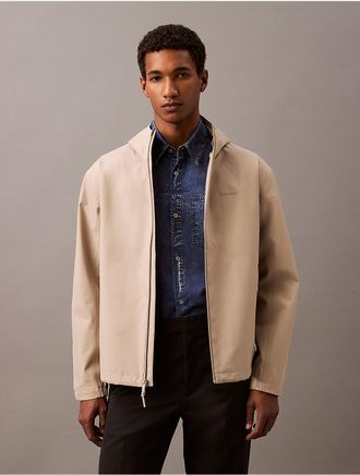 Calvin Klein Mens Water Resistant Unlined Rain Jacket - Neutral - XL
