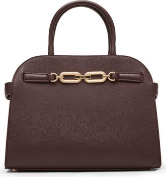 Anne Klein Medium Curved Satchel Bag in Espresso at Nordstrom Rack