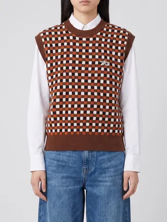 Golden Goose Gilet in lana a quadri con scollo a girocollo