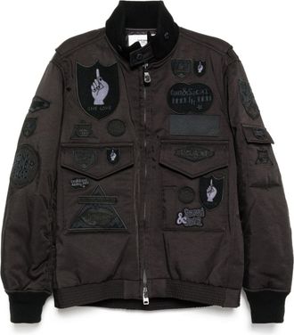 sacai Bomber con applicazione - Nero