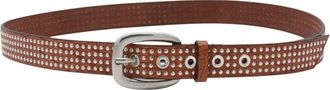 Golden Goose Cintura in pelle con borchie - Marrone