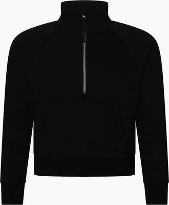 DKNY Womens Half Zip Logo Pullover Sweatshirt - Black - Size: 18/16