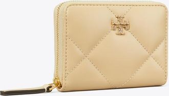 Tory Burch Womens Small Kira Pav&eacute; Logo Diamond Quilt Zip-Around Wallet, One Size