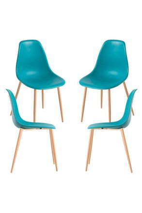 Regalos Miguel Regalos Miguel - Packs Sillas Comedor - Pack 4 Sillas Mykle - Verde Azulado